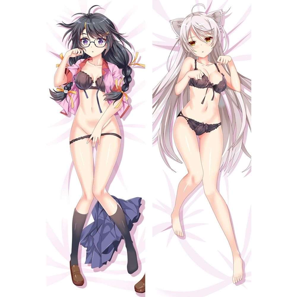 Dakimakura Black Hanekawa Lingerie